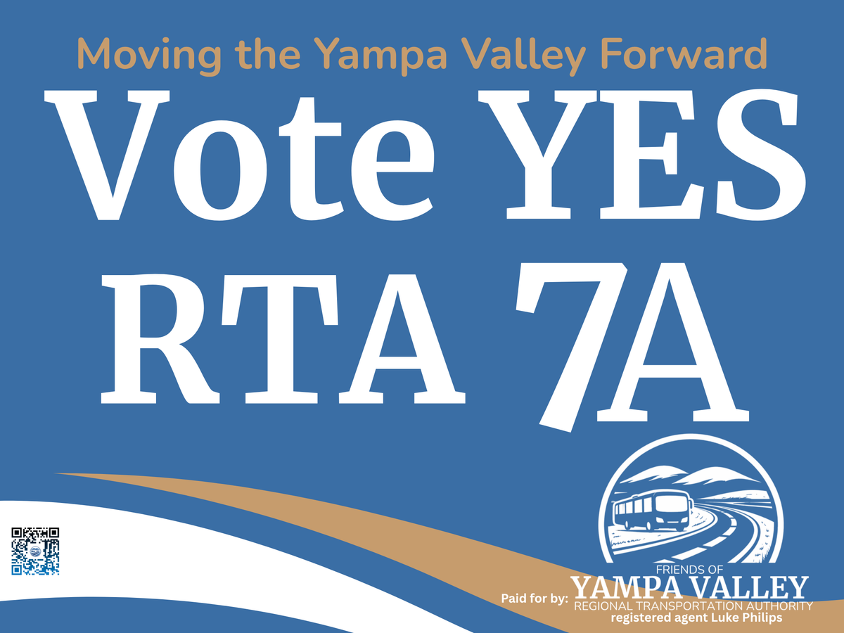 Yard sign: Vote YES on RTA 7A.